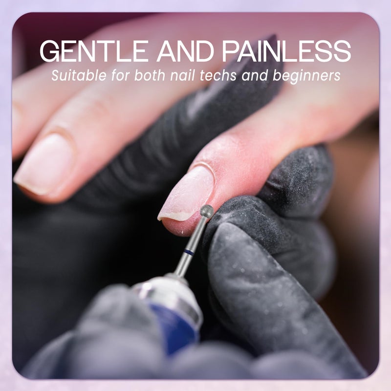 PANA 3/32" Diamond Carbide Ball Bit- Style 05, Medium Grit - Professional Cuticle Nail Drill Bits for Acrylic Gel Nails Dry Manicure Pedicure Shape Remove Tools - Image 5